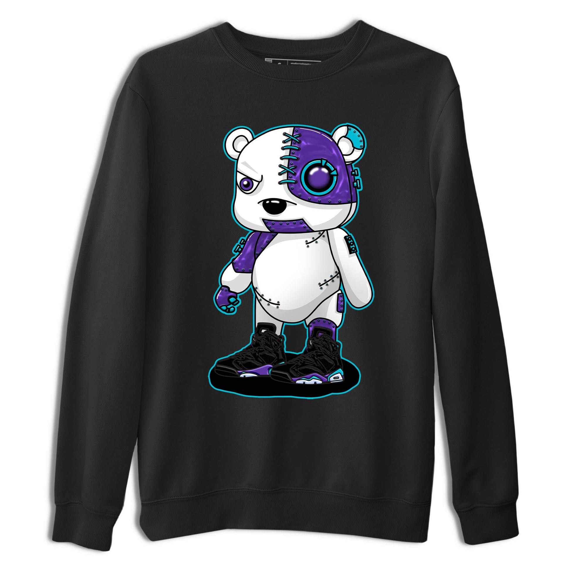 AJ6 Aqua shirt to match jordans Cyborg Bear sneaker release tees Air Jordan 6 Aqua SNRT Sneaker Tees Unisex Streetwear Clothing Black 2 T-Shirt