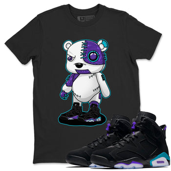 AJ6 Aqua shirt to match jordans Cyborg Bear sneaker release tees Air Jordan 6 Aqua SNRT Sneaker Tees Unisex Streetwear Clothing Black 1 T-Shirt