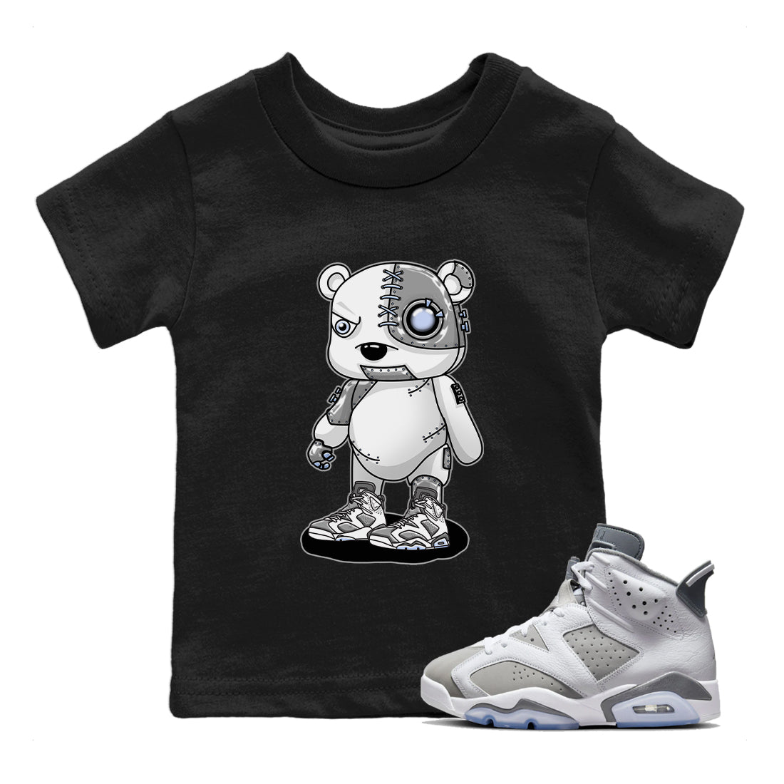 Jordan 6 Cool Grey Sneaker Match Tees Cyborg Bear Sneaker Tees Jordan 6 Cool Grey Sneaker Release Tees Kids Shirts