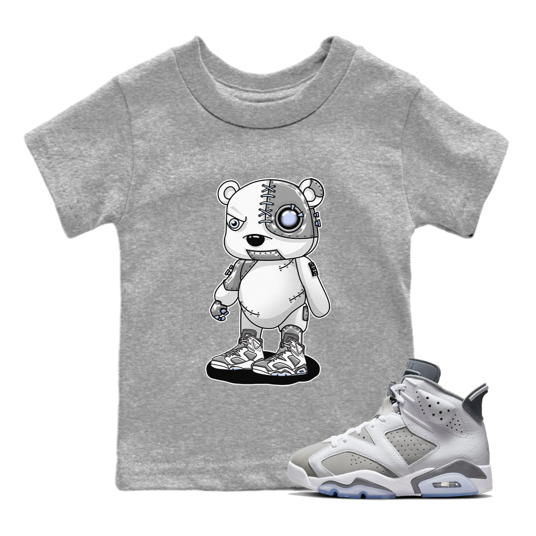 Jordan 6 Cool Grey Sneaker Match Tees Cyborg Bear Sneaker Tees Jordan 6 Cool Grey Sneaker Release Tees Kids Shirts