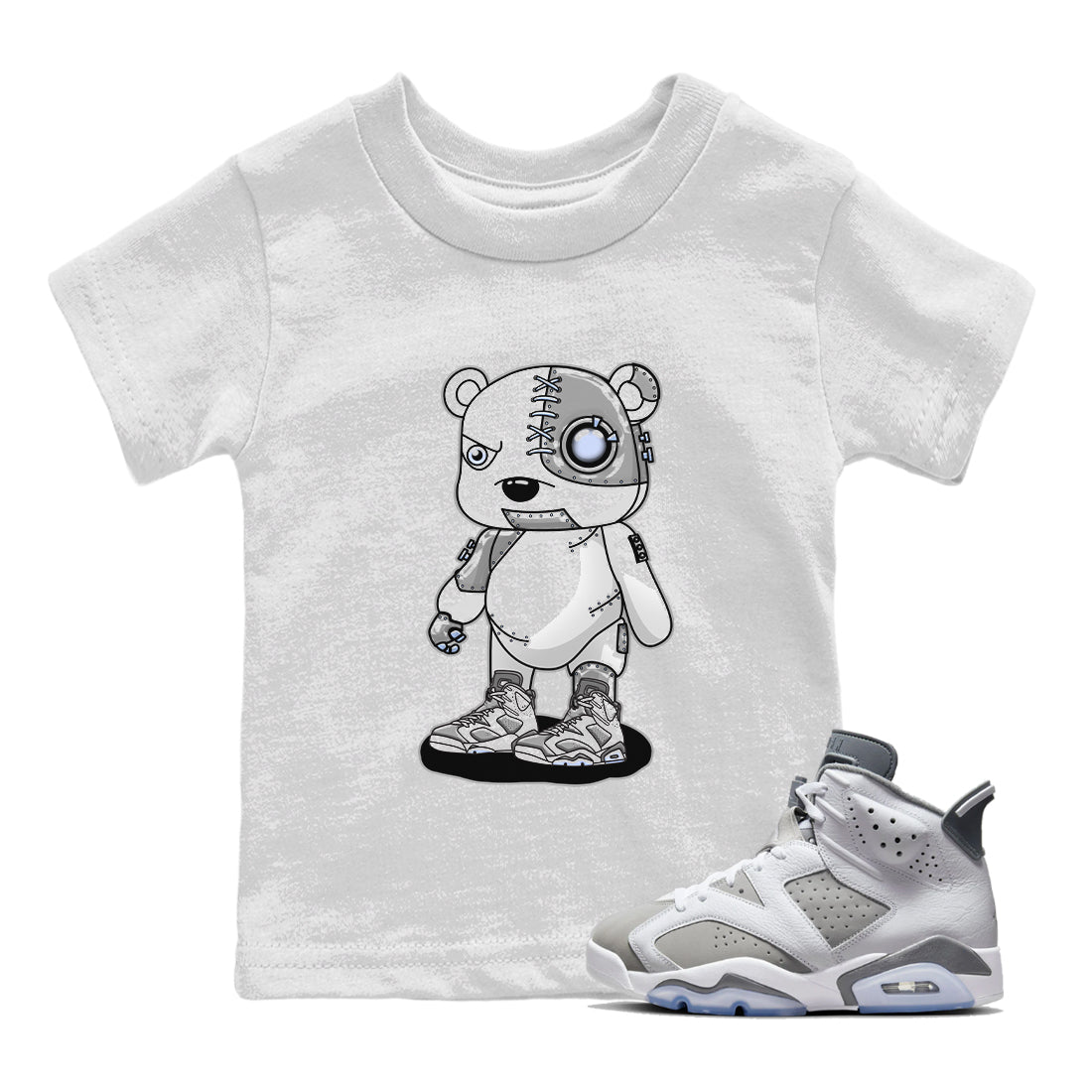 Jordan 6 Cool Grey Sneaker Match Tees Cyborg Bear Sneaker Tees Jordan 6 Cool Grey Sneaker Release Tees Kids Shirts