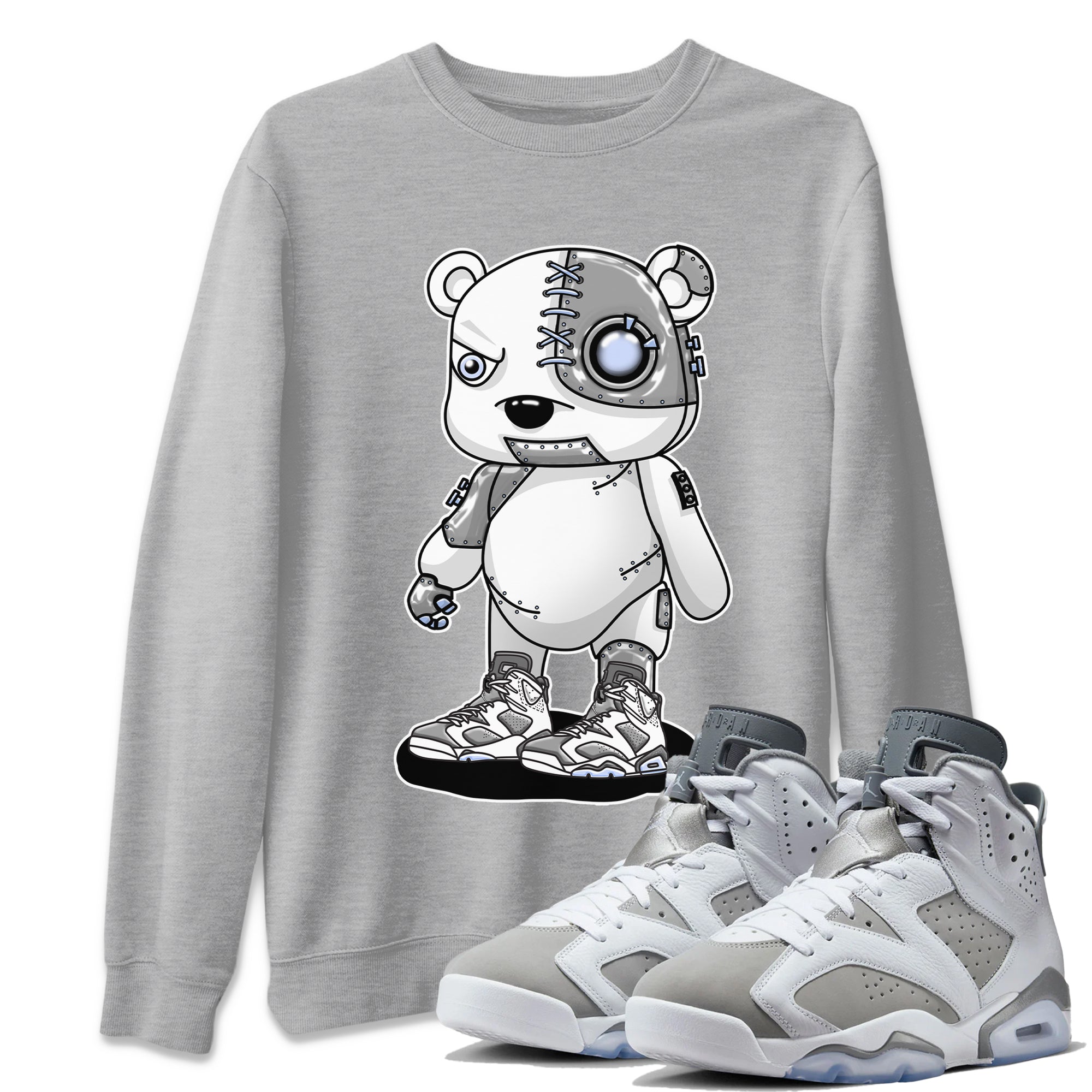 Jordan 6 Cool Grey Sneaker Match Tees Cyborg Bear Sneaker Tees Jordan 6 Cool Grey Sneaker Release Tees Unisex Shirts