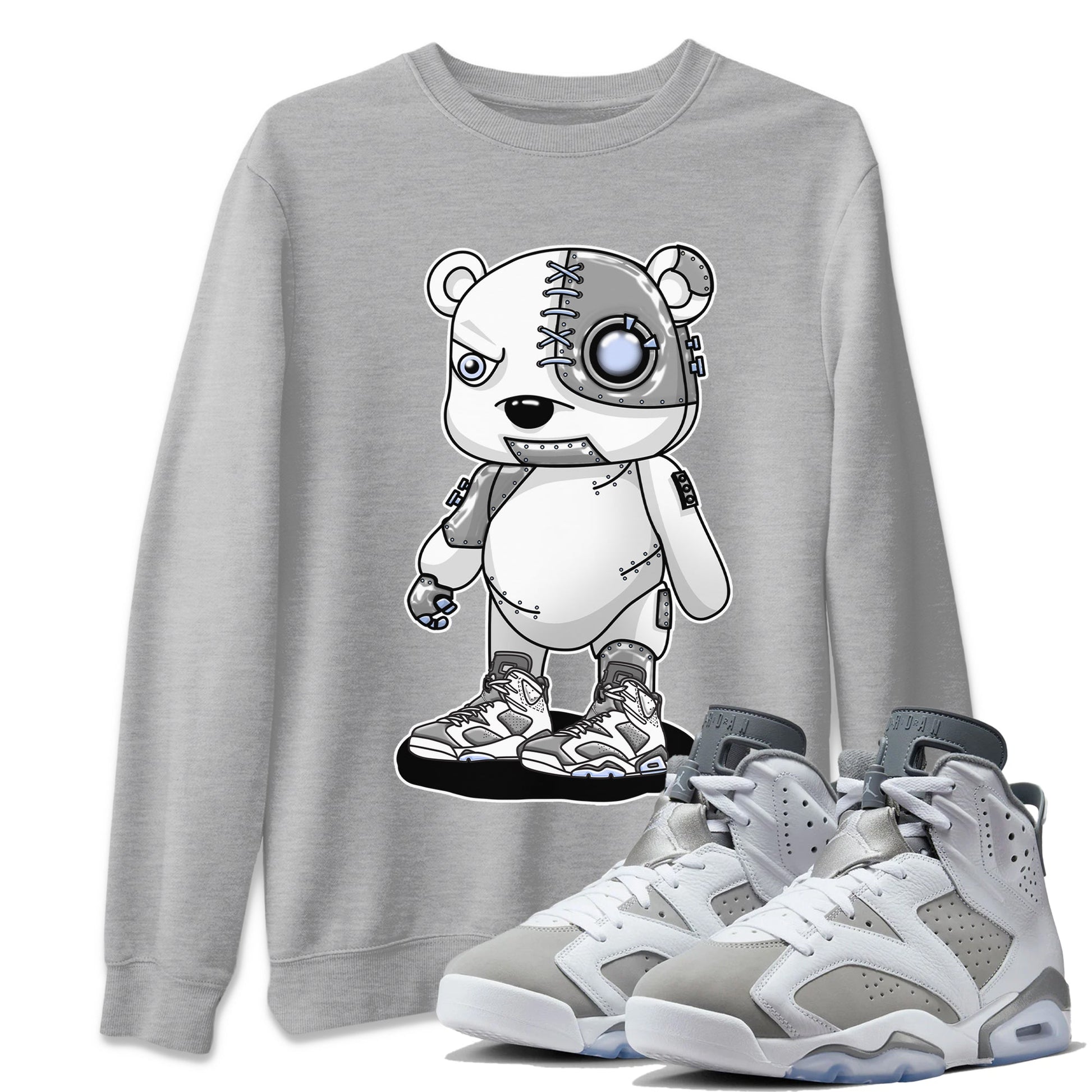Jordan 6 Cool Grey Sneaker Match Tees Cyborg Bear Sneaker Tees Jordan 6 Cool Grey Sneaker Release Tees Unisex Shirts