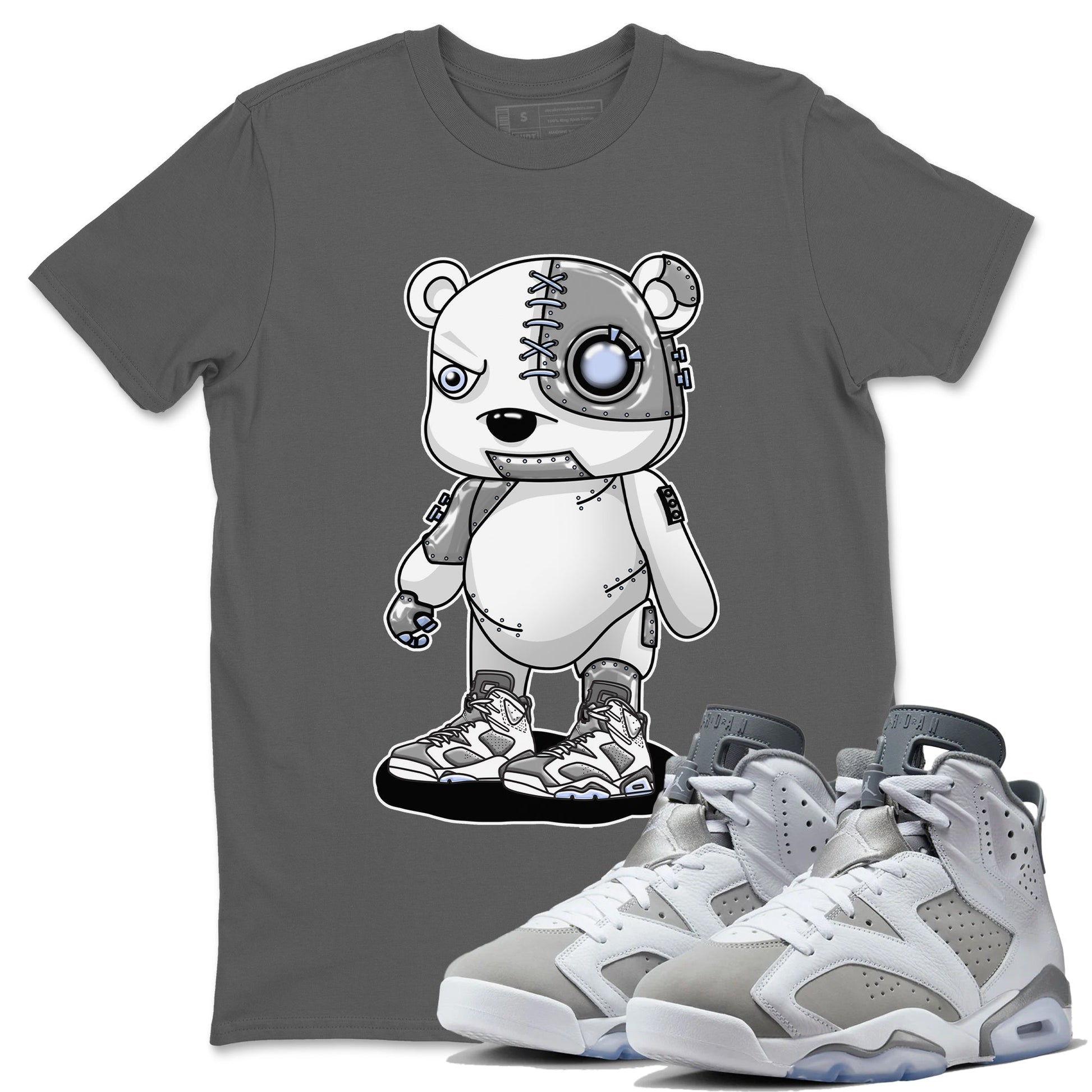Jordan 6 Cool Grey Sneaker Match Tees Cyborg Bear Sneaker Tees Jordan 6 Cool Grey Sneaker Release Tees Unisex Shirts