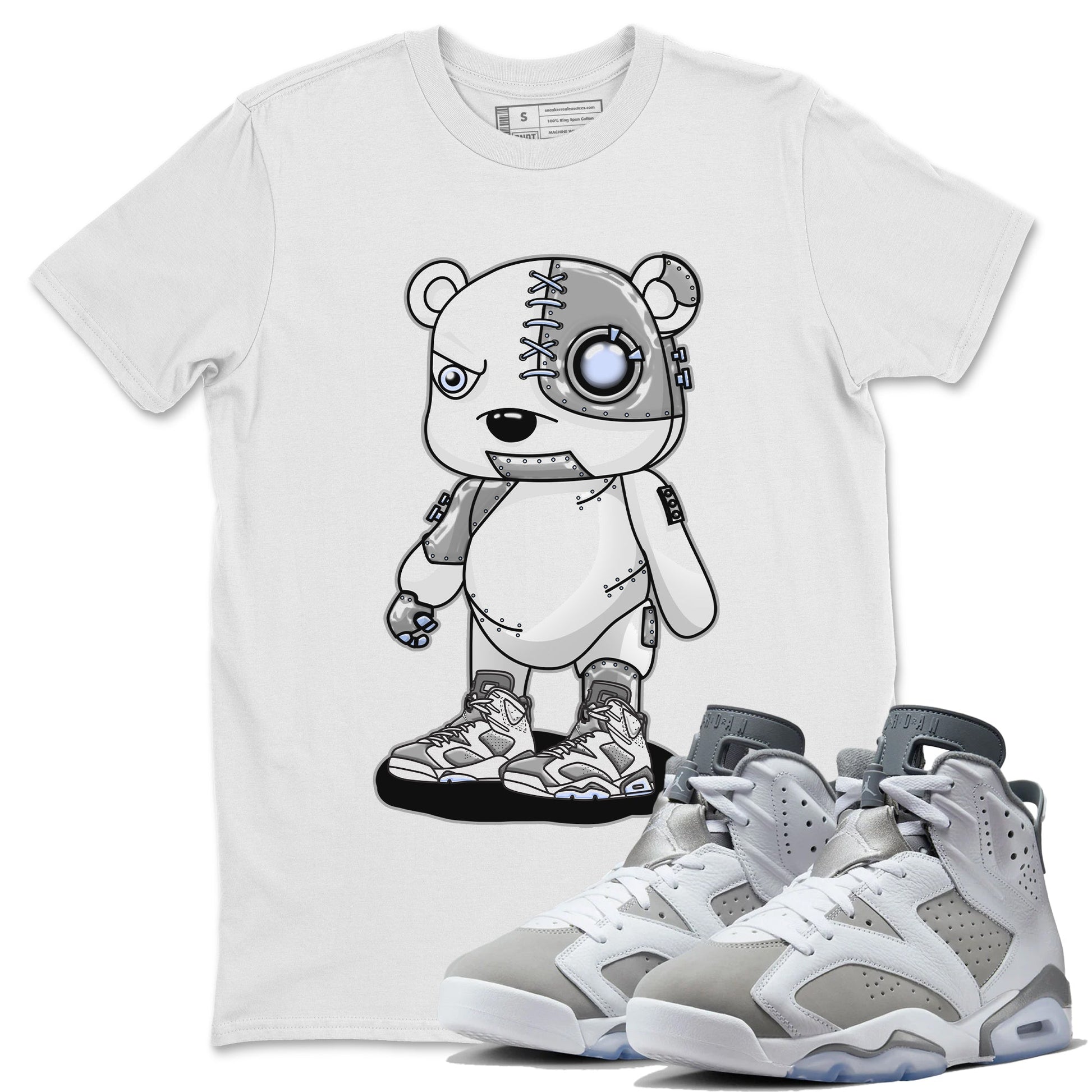 Cyborg Bear Unisex Tops - Air Jordan 6 Cool Grey - SNRT Sneaker Tee