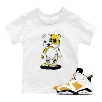 Cyborg Bear sneaker match tees to Yellow Ochre 6s street fashion brand for shirts to match Jordans SNRT Sneaker Tees Air Jordan 6 Yellow Ochre unisex t-shirt White 1 youth shirt