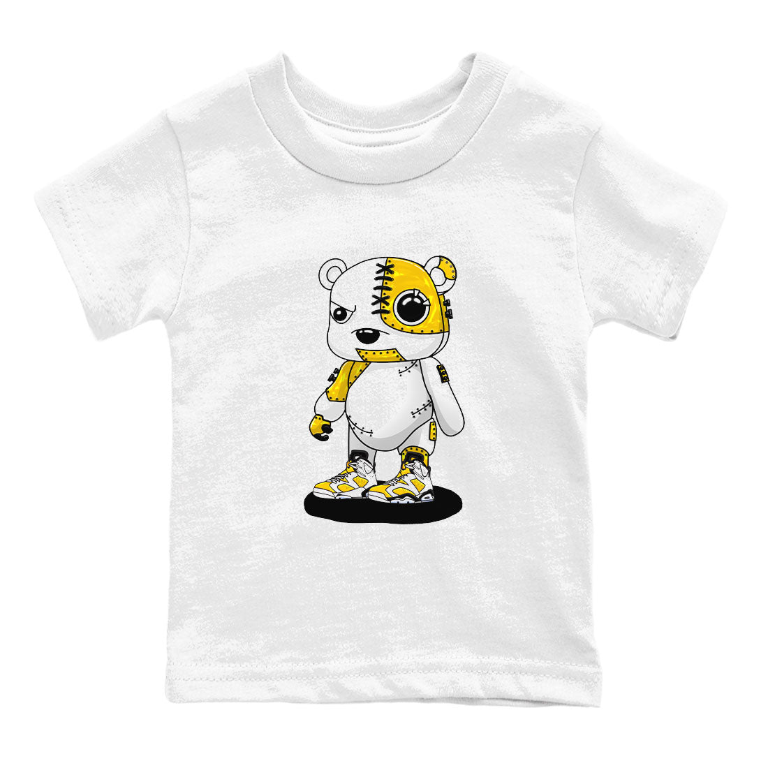 Cyborg Bear sneaker match tees to Yellow Ochre 6s street fashion brand for shirts to match Jordans SNRT Sneaker Tees Air Jordan 6 Yellow Ochre unisex t-shirt White 2 youth shirt
