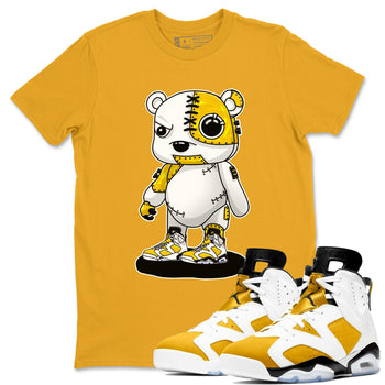 Cyborg Bear sneaker match tees to Yellow Ochre 6s street fashion brand for shirts to match Jordans SNRT Sneaker Tees Air Jordan 6 Yellow Ochre unisex t-shirt Gold 1 unisex shirt