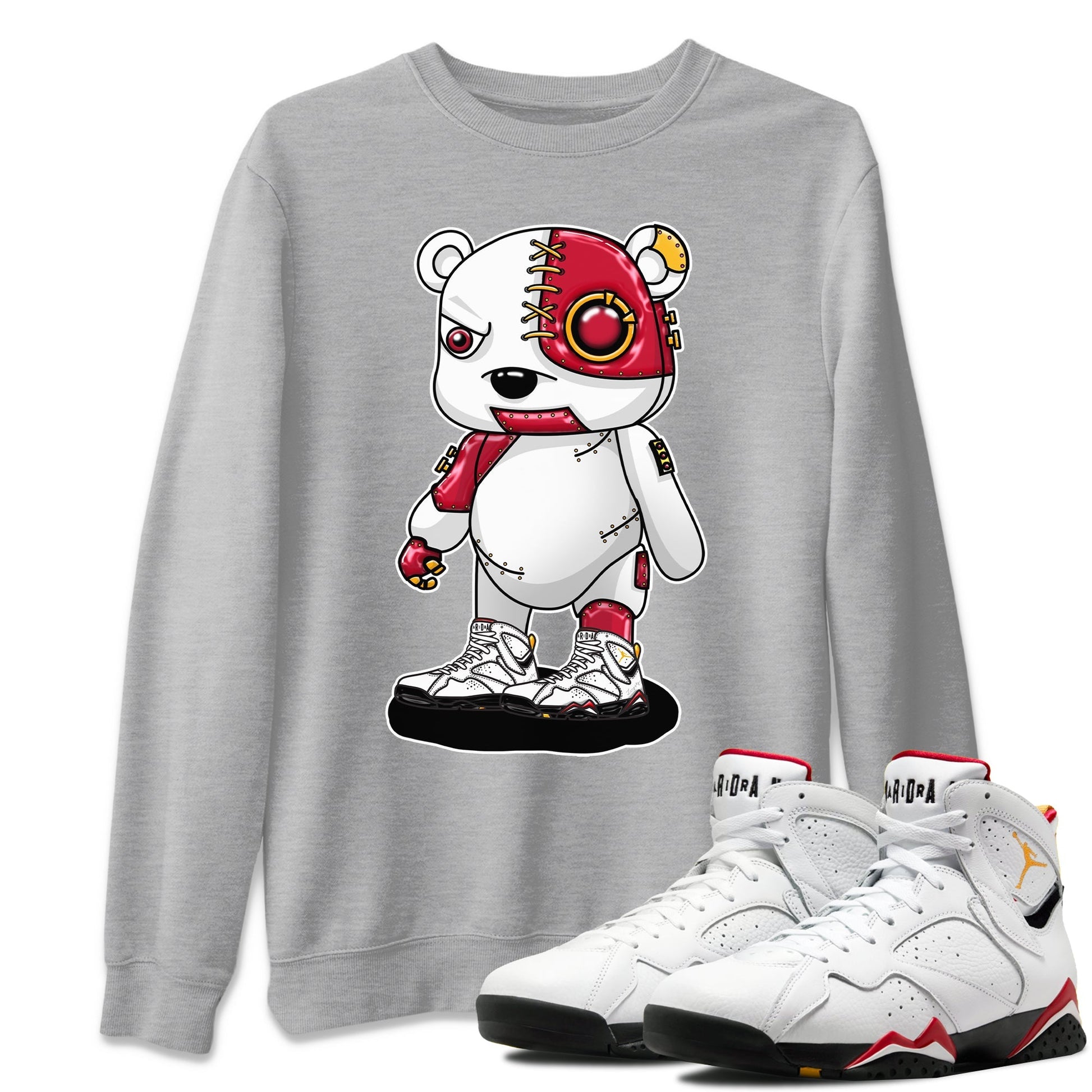 Jordan 7 Cardinal Sneaker Match Tees Cyborg Bear Sneaker Tees Jordan 7 Cardinal Sneaker Release Tees Unisex Shirts