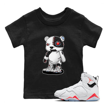 Air Jordan 7 White Infrared shirt to match jordans Cyborg Bear sneaker tees White Infrared 7s SNRT Sneaker Release Tees Baby Toddler Black 1 T-Shirt