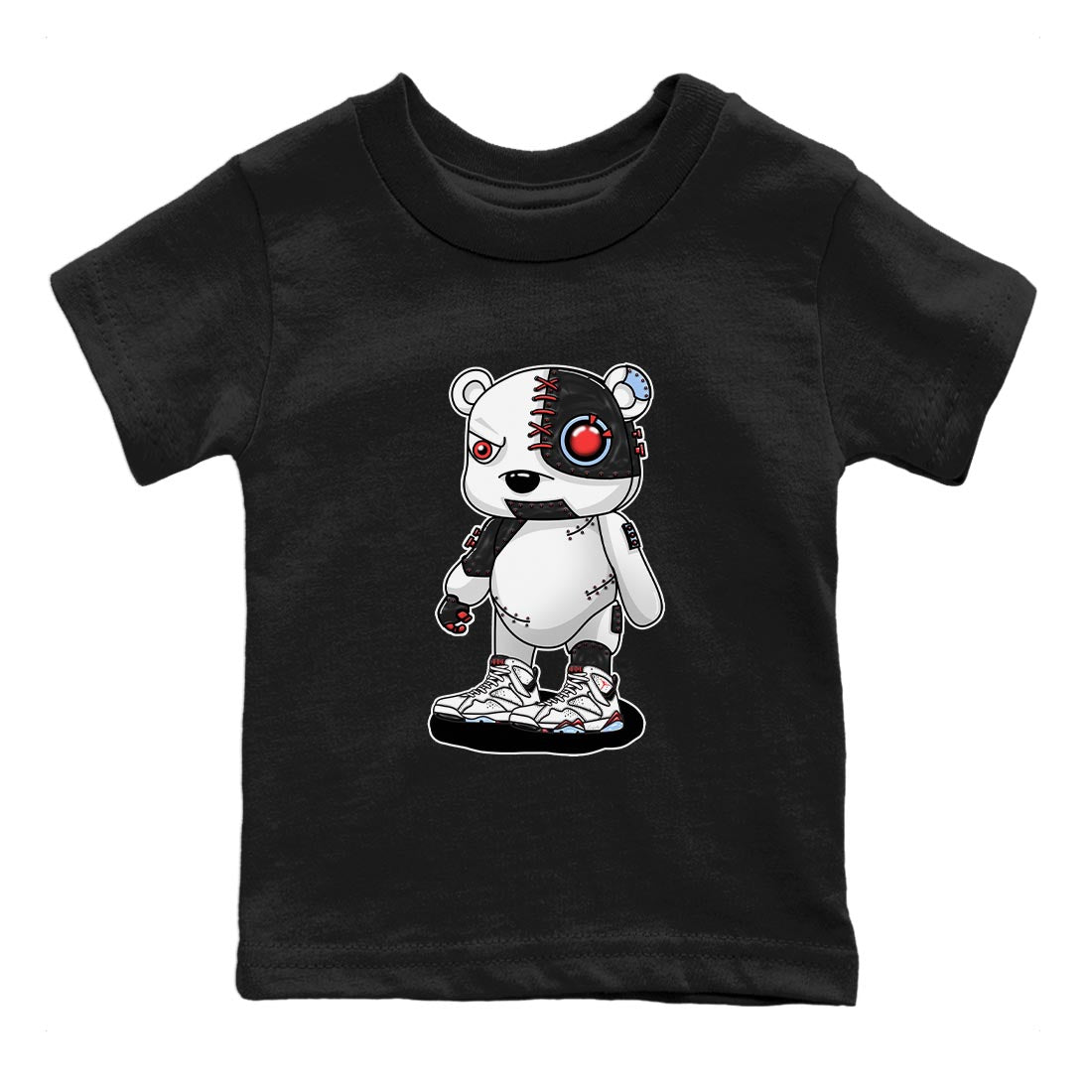 Air Jordan 7 White Infrared shirt to match jordans Cyborg Bear sneaker tees White Infrared 7s SNRT Sneaker Release Tees Baby Toddler Black 2 T-Shirt