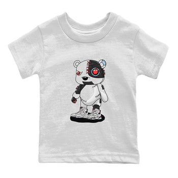 Air Jordan 7 White Infrared shirt to match jordans Cyborg Bear sneaker tees White Infrared 7s SNRT Sneaker Release Tees Baby Toddler White 2 T-Shirt