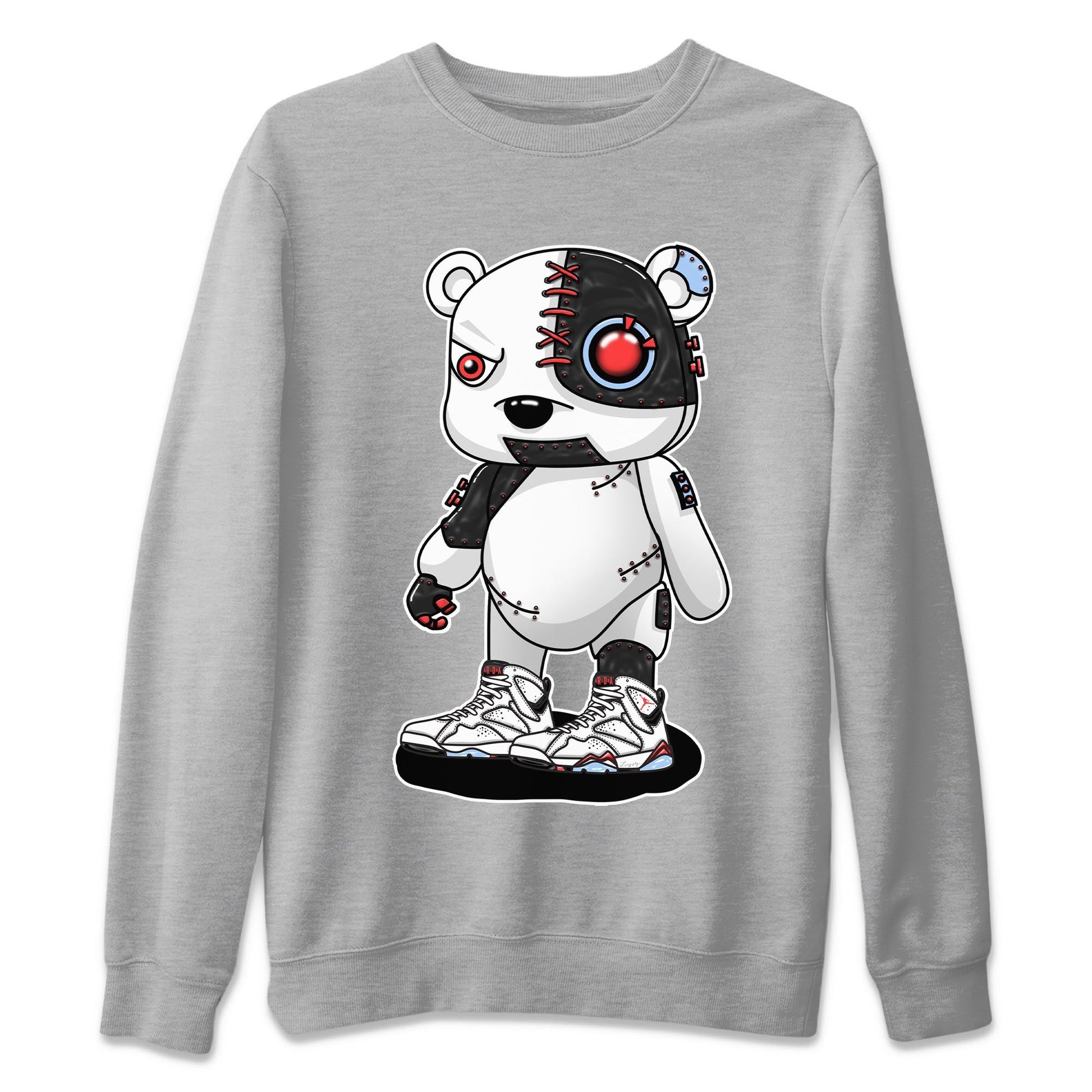 Air Jordan 7 White Infrared shirt to match jordans Cyborg Bear sneaker tees White Infrared 7s SNRT Sneaker Release Tees Unisex Heather Grey 2 T-Shirt