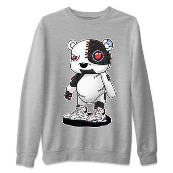 Air Jordan 7 White Infrared shirt to match jordans Cyborg Bear sneaker tees White Infrared 7s SNRT Sneaker Release Tees Unisex Heather Grey 2 T-Shirt