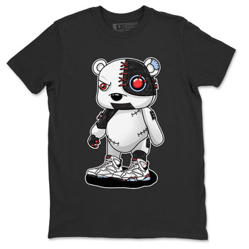 Air Jordan 7 White Infrared shirt to match jordans Cyborg Bear sneaker tees White Infrared 7s SNRT Sneaker Release Tees Unisex Black 2 T-Shirt