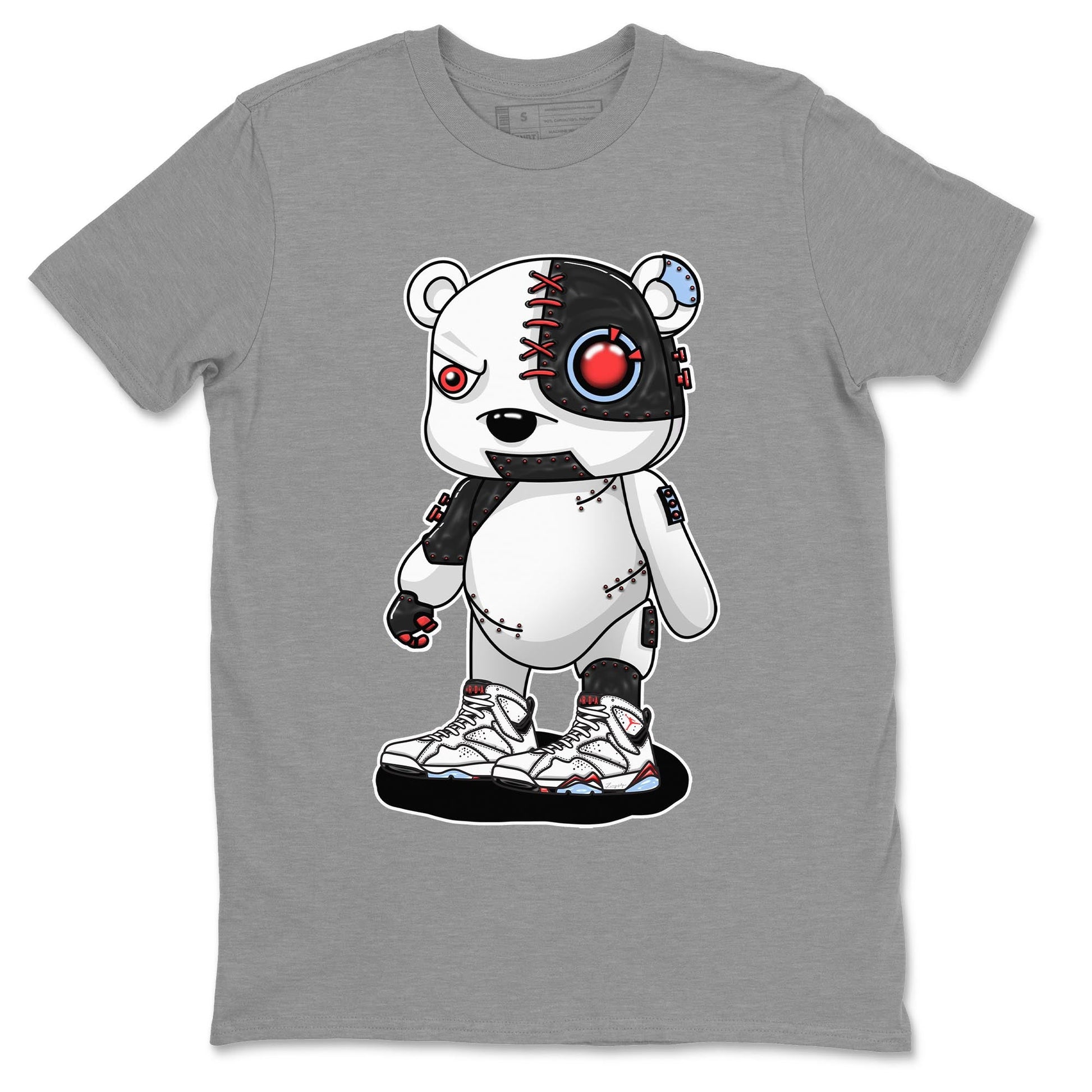 Air Jordan 7 White Infrared shirt to match jordans Cyborg Bear sneaker tees White Infrared 7s SNRT Sneaker Release Tees Unisex Heather Grey 2 T-Shirt