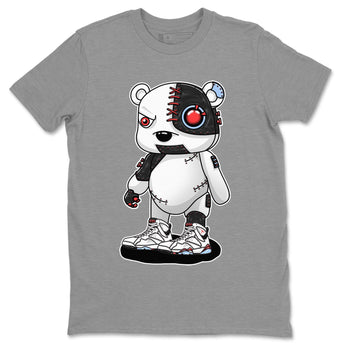 Air Jordan 7 White Infrared shirt to match jordans Cyborg Bear sneaker tees White Infrared 7s SNRT Sneaker Release Tees Unisex Heather Grey 2 T-Shirt