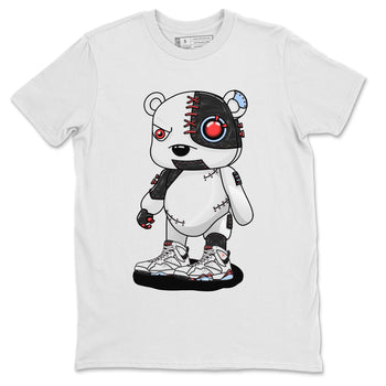Air Jordan 7 White Infrared shirt to match jordans Cyborg Bear sneaker tees White Infrared 7s SNRT Sneaker Release Tees Unisex White 2 T-Shirt