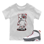 Jordan 9 Fire Red Sneaker Match Tees Cyborg Bear Sneaker Tees Jordan 9 Fire Red Sneaker Release Tees Kids Shirts