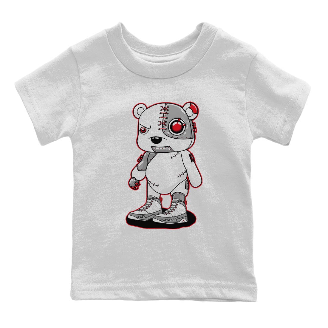 Jordan 9 Fire Red Sneaker Match Tees Cyborg Bear Sneaker Tees Jordan 9 Fire Red Sneaker Release Tees Kids Shirts