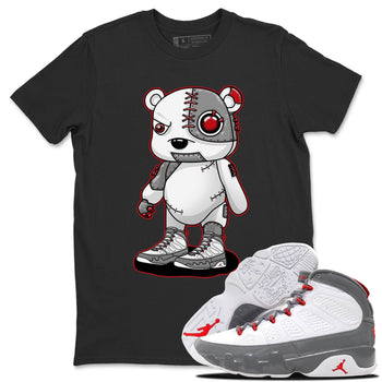 Jordan 9 Fire Red Sneaker Match Tees Cyborg Bear Sneaker Tees Jordan 9 Fire Red Sneaker Release Tees Unisex Shirts