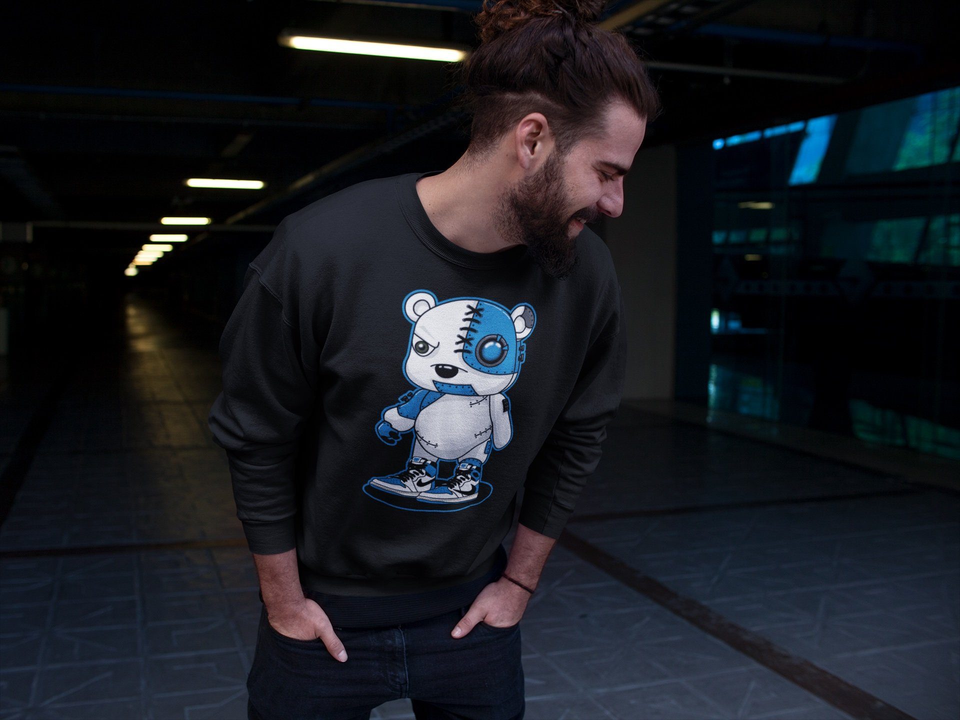 Jordan 1 Travis Scott Fragment Sneaker Match Tees Cyborg Bear Sneaker Tees Jordan 1 Travis Scott Fragment Sneaker Release Tees Unisex Shirts