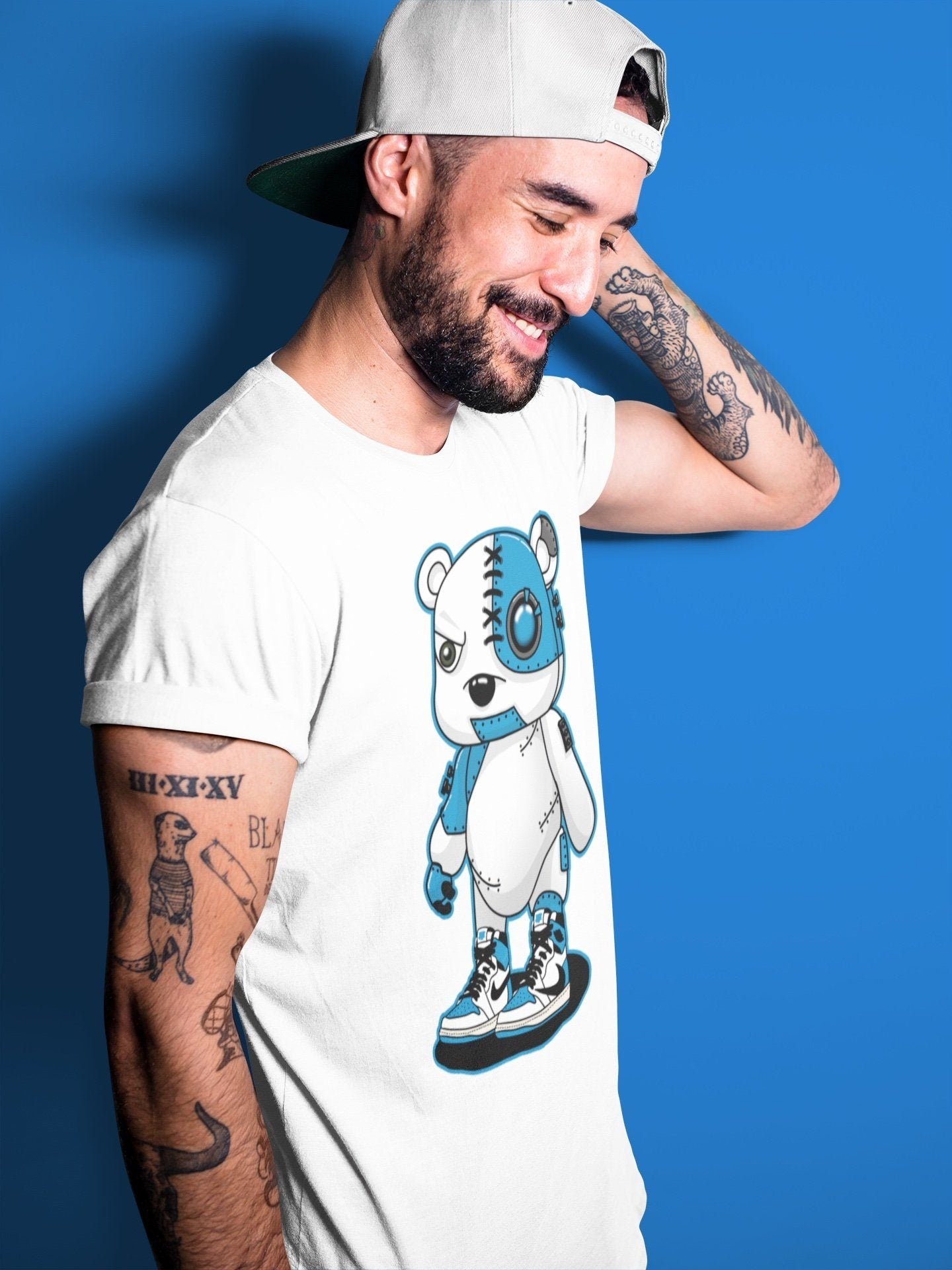 Jordan 1 Travis Scott Fragment Sneaker Match Tees Cyborg Bear Sneaker Tees Jordan 1 Travis Scott Fragment Sneaker Release Tees Unisex Shirts
