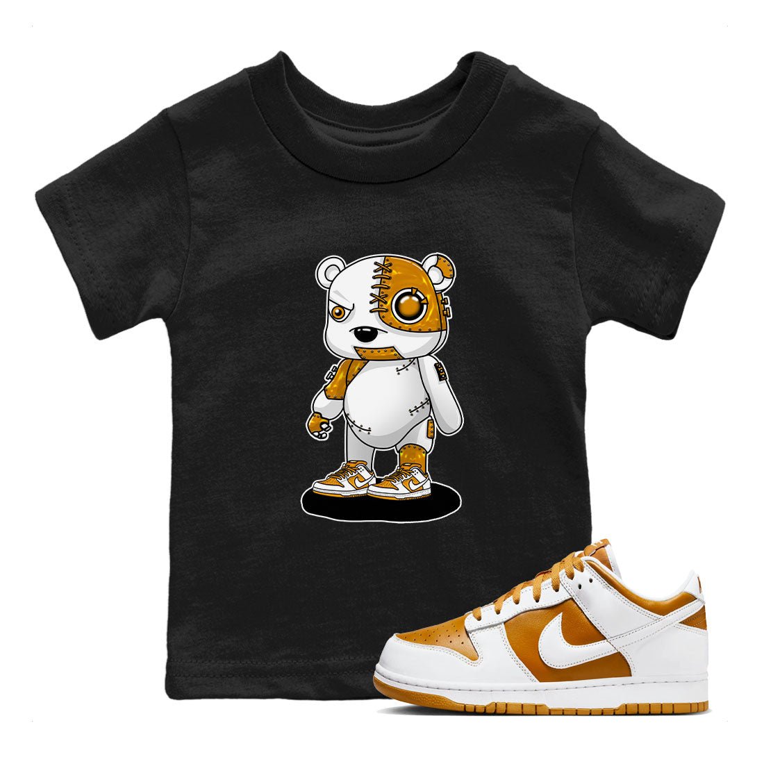Cyborg Bear sneaker match tees to Dark Curry Reverse Curry street fashion brand for shirts to match Jordans SNRT Sneaker Tees Dunk Dark Curry unisex t-shirt Black 1 youth shirt