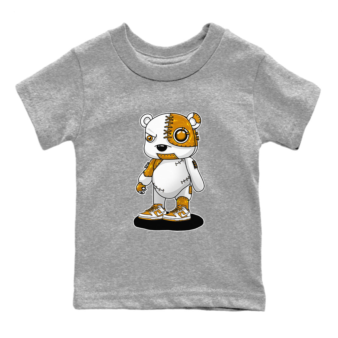 Cyborg Bear sneaker match tees to Dark Curry Reverse Curry street fashion brand for shirts to match Jordans SNRT Sneaker Tees Dunk Dark Curry unisex t-shirt Heather Grey 2 youth shirt