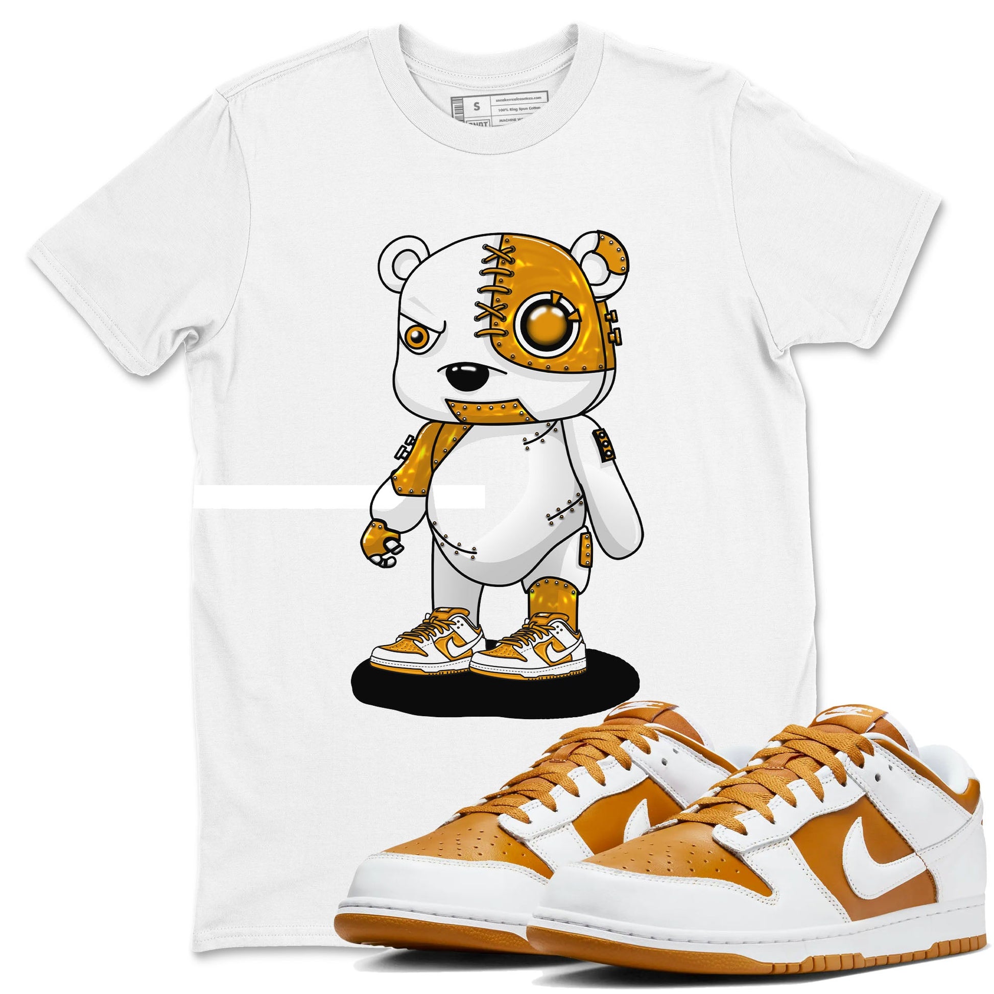 Cyborg Bear sneaker match tees to Dark Curry Reverse Curry street fashion brand for shirts to match Jordans SNRT Sneaker Tees Dunk Dark Curry unisex t-shirt White 1 unisex shirt