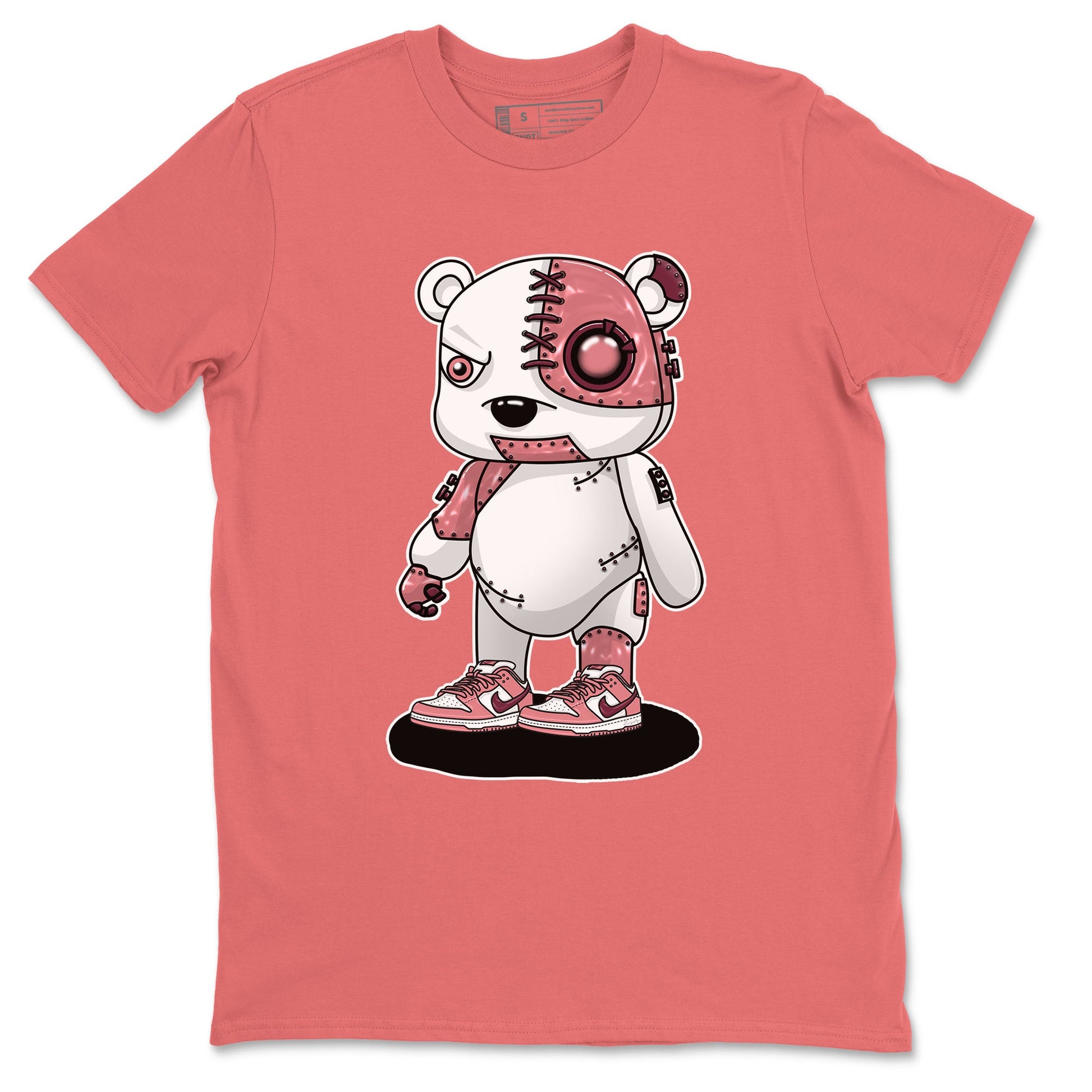 Dunk Valentine's Day shirt to match jordans Cyborg Bear sneaker tees Dunks Valentine's Day SNRT sneaker Release Tees unisex cotton Coral 2 crew neck shirt