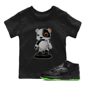 Nike Dunk Mid Premium shirt to match jordans Cyborg Bear sneaker tees Nike Dunk Mid Halloween SNRT Sneaker Tees Sneaker Matching Clothing Brand Baby Toddler Black 1 T-Shirt