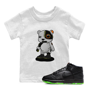Nike Dunk Mid Premium shirt to match jordans Cyborg Bear sneaker tees Nike Dunk Mid Halloween SNRT Sneaker Tees Sneaker Matching Clothing Brand Baby Toddler White 1 T-Shirt