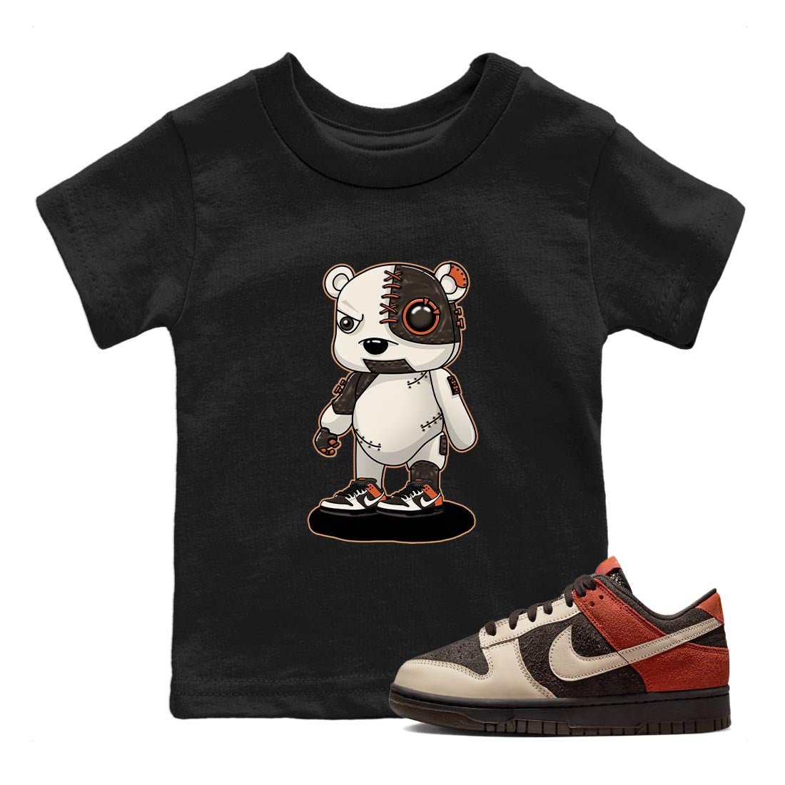 Nike Low Dunk Red Panda shirt to match jordans Cyborg Bear sneaker tees Nike Dunk Red Panda SNRT Sneaker Tees Baby Toddler Black 1 T-Shirt