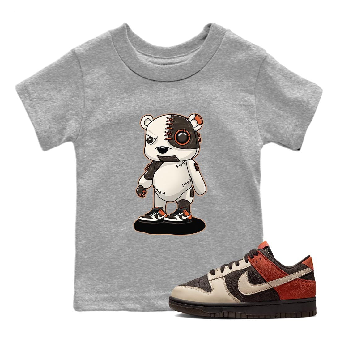 Nike Low Dunk Red Panda shirt to match jordans Cyborg Bear sneaker tees Nike Dunk Red Panda SNRT Sneaker Tees Baby Toddler Heather Grey 1 T-Shirt