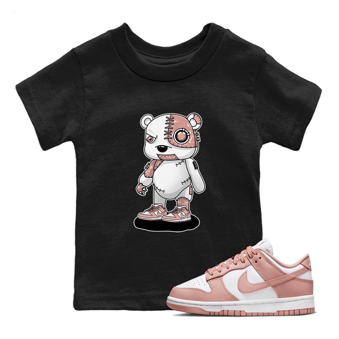 Nike Dunks Low Rose Whisper shirt to match jordans Cyborg Bear sneaker tees Nike Dunk Rose Whisper SNRT Sneaker Release Tees Baby Toddler Black 1 T-Shirt