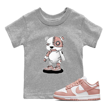 Nike Dunks Low Rose Whisper shirt to match jordans Cyborg Bear sneaker tees Nike Dunk Rose Whisper SNRT Sneaker Release Tees Baby Toddler Heather Grey 1 T-Shirt