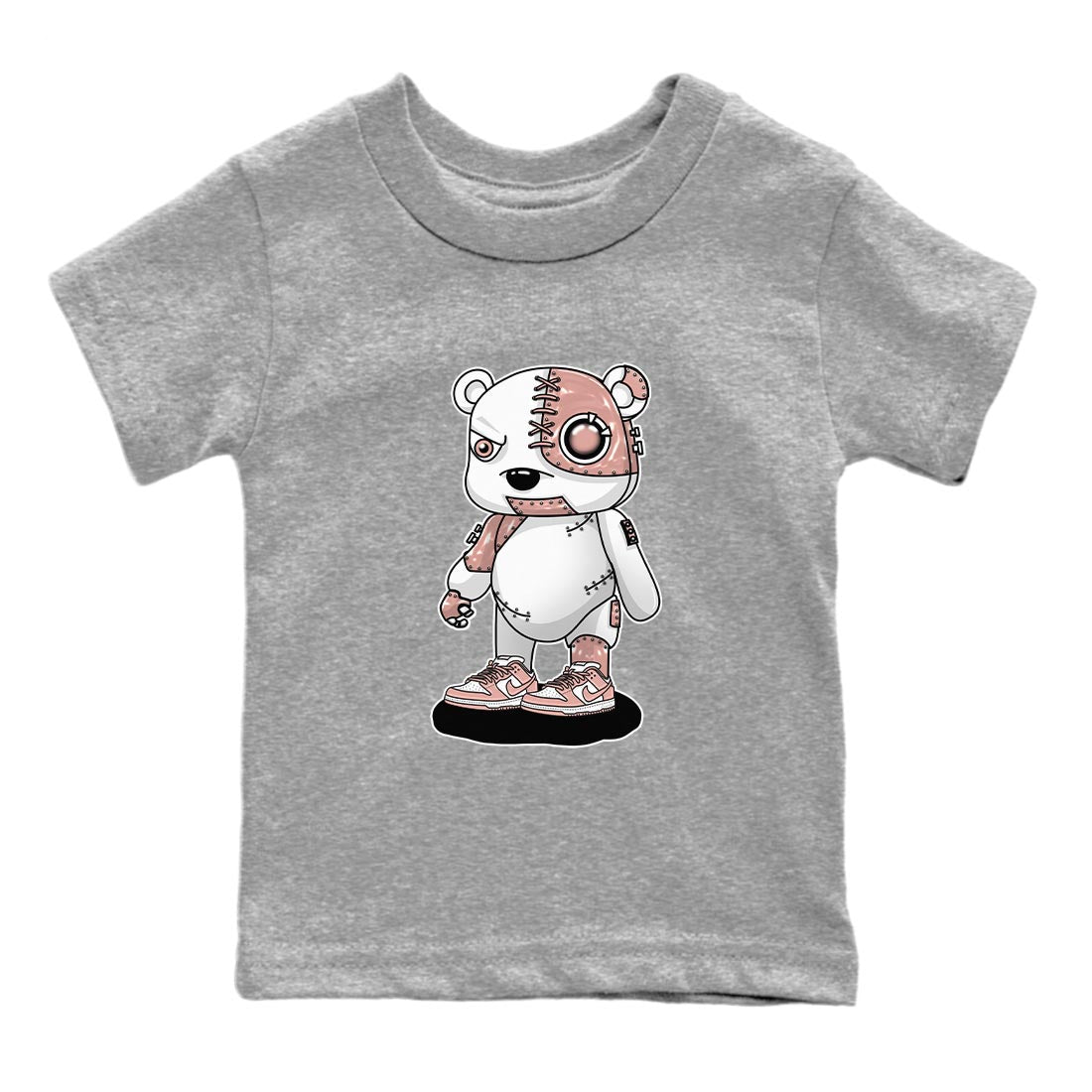 Nike Dunks Low Rose Whisper shirt to match jordans Cyborg Bear sneaker tees Nike Dunk Rose Whisper SNRT Sneaker Release Tees Baby Toddler Heather Grey 2 T-Shirt