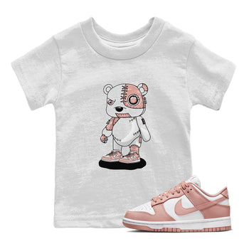 Nike Dunks Low Rose Whisper shirt to match jordans Cyborg Bear sneaker tees Nike Dunk Rose Whisper SNRT Sneaker Release Tees Baby Toddler White 1 T-Shirt