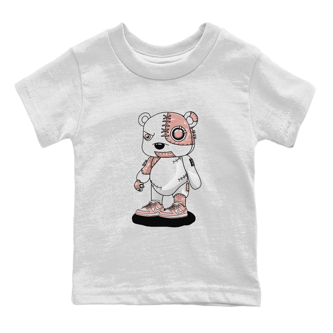 Nike Dunks Low Rose Whisper shirt to match jordans Cyborg Bear sneaker tees Nike Dunk Rose Whisper SNRT Sneaker Release Tees Baby Toddler White 2 T-Shirt