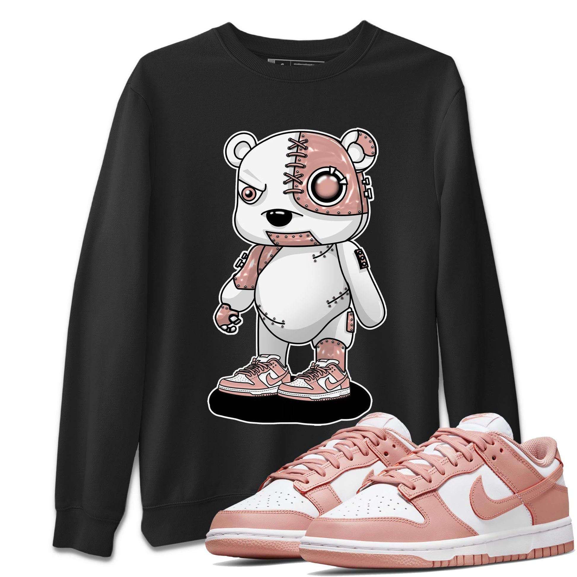 Nike Dunks Low Rose Whisper shirt to match jordans Cyborg Bear sneaker tees Nike Dunk Rose Whisper SNRT Sneaker Release Tees Unisex Black 1 T-Shirt