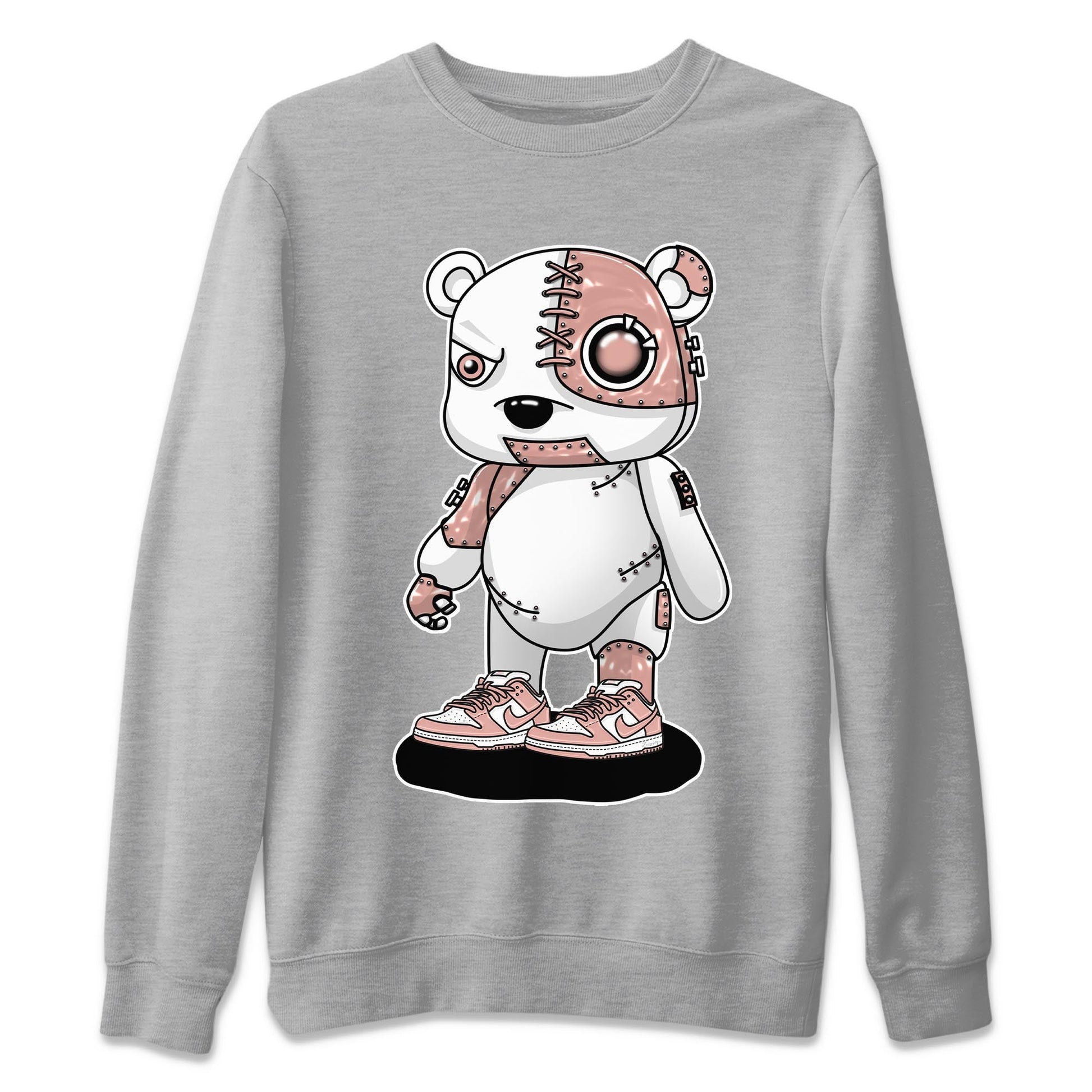 Nike Dunks Low Rose Whisper shirt to match jordans Cyborg Bear sneaker tees Nike Dunk Rose Whisper SNRT Sneaker Release Tees Unisex Heather Grey 2 T-Shirt