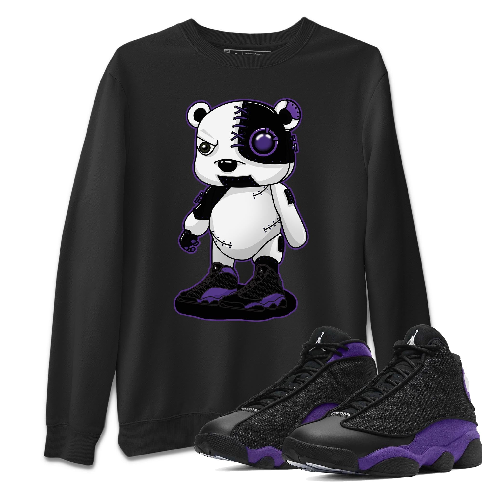 Jordan 13 Court Purple Sneaker Match Tees Cyborg Bear Sneaker Tees Jordan 13 Court Purple Sneaker Release Tees Unisex Shirts
