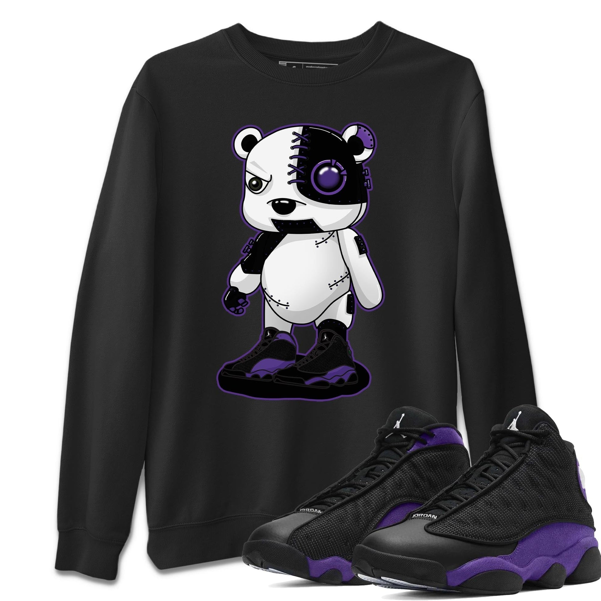 Jordan 13 Court Purple Sneaker Match Tees Cyborg Bear Sneaker Tees Jordan 13 Court Purple Sneaker Release Tees Unisex Shirts