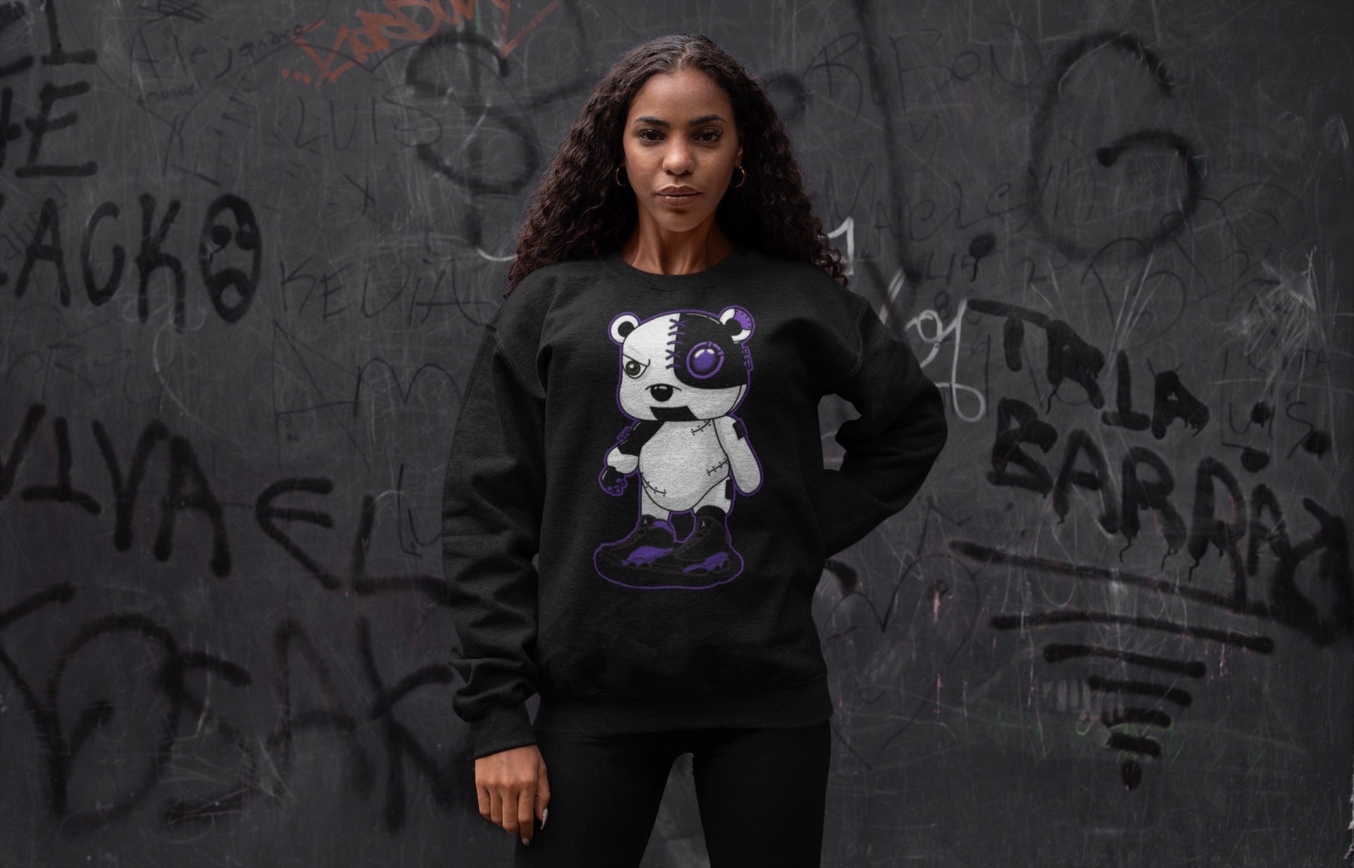 Jordan 13 Court Purple Sneaker Match Tees Cyborg Bear Sneaker Tees Jordan 13 Court Purple Sneaker Release Tees Unisex Shirts