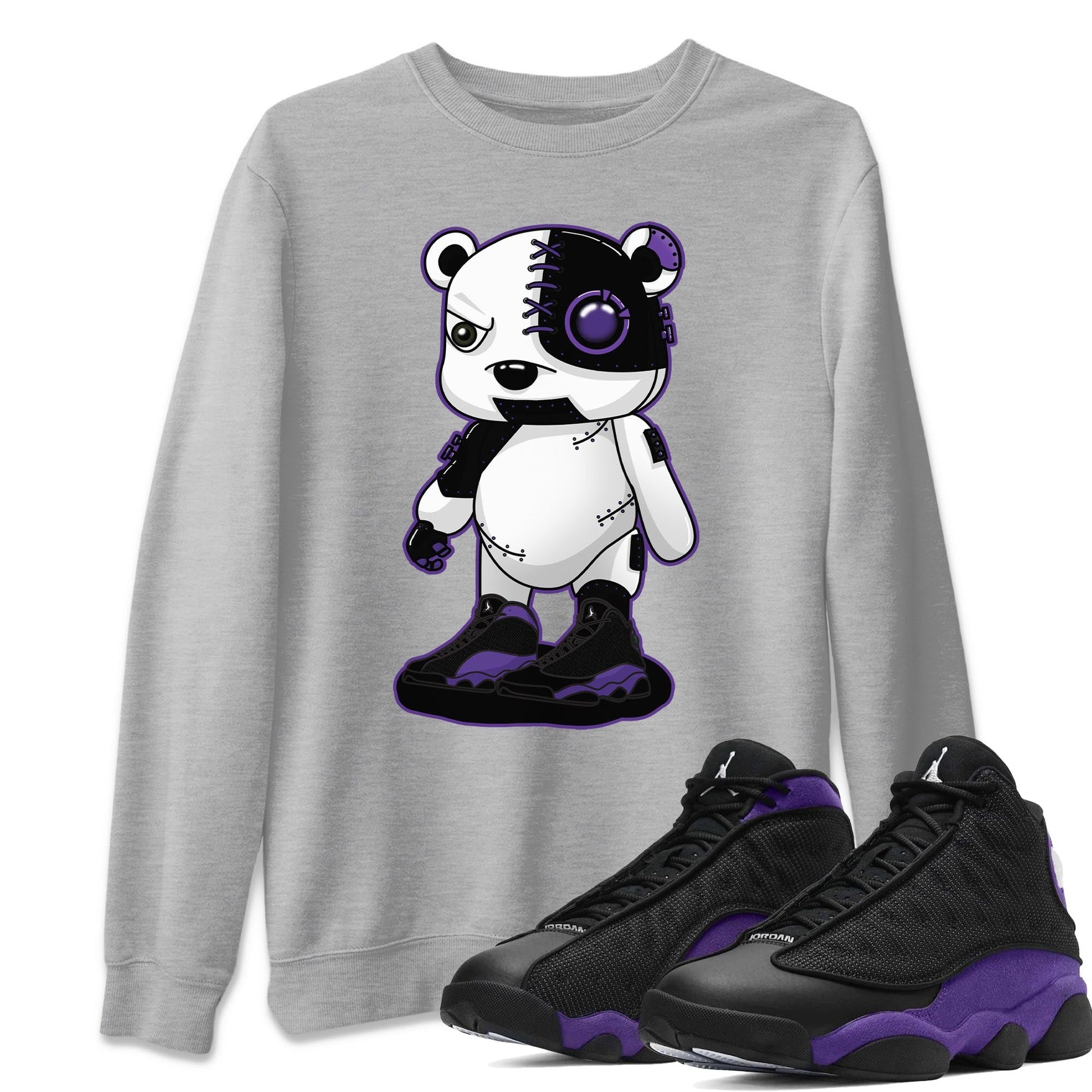 Jordan 13 Court Purple Sneaker Match Tees Cyborg Bear Sneaker Tees Jordan 13 Court Purple Sneaker Release Tees Unisex Shirts
