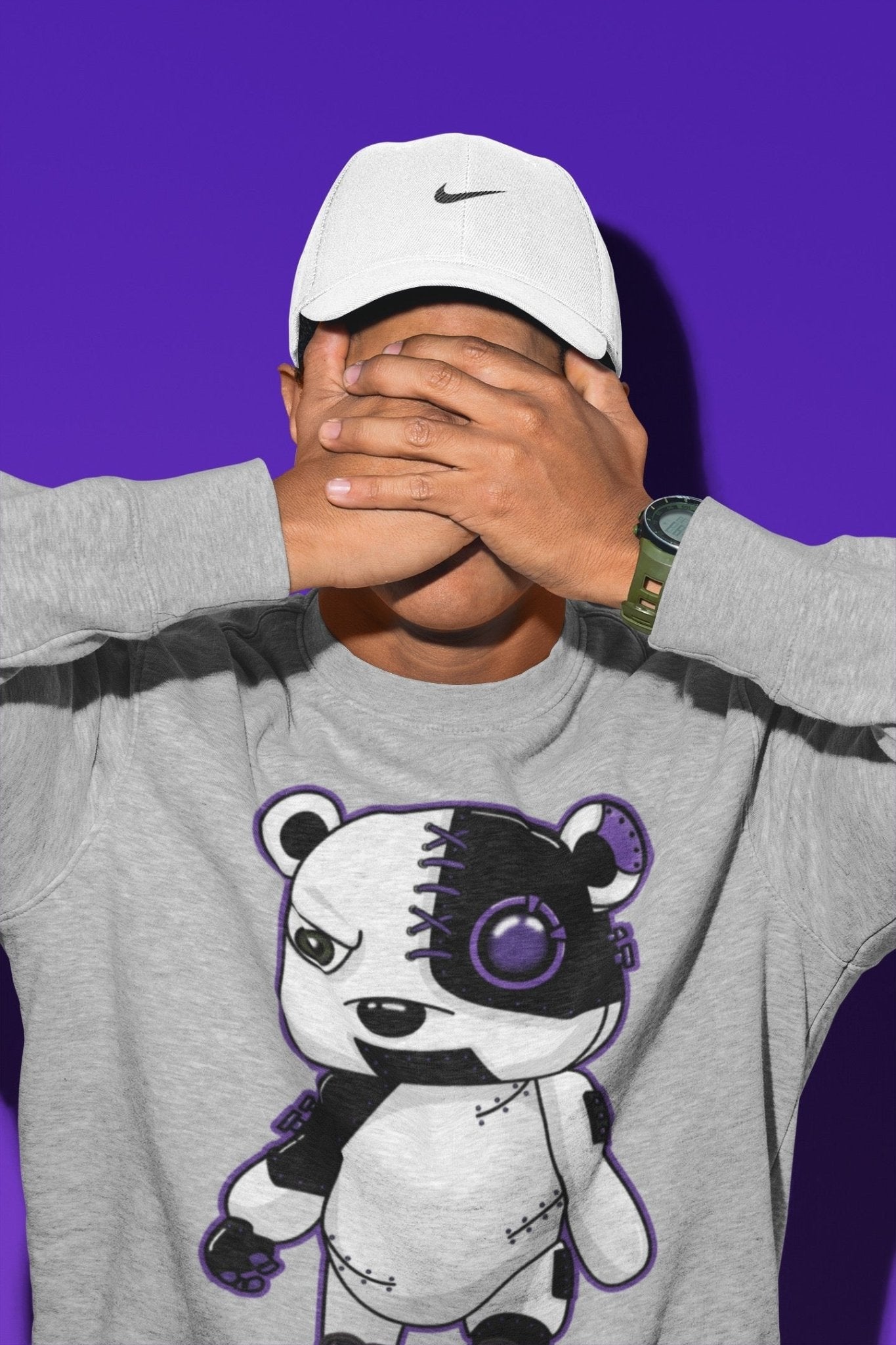 Jordan 13 Court Purple Sneaker Match Tees Cyborg Bear Sneaker Tees Jordan 13 Court Purple Sneaker Release Tees Unisex Shirts