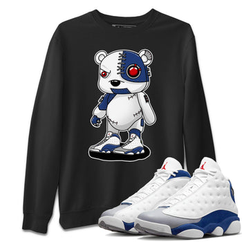 Jordan 13 French Blue Sneaker Match Tees Cyborg Bear Sneaker Tees Jordan 13 French Blue Sneaker Release Tees Unisex Shirts