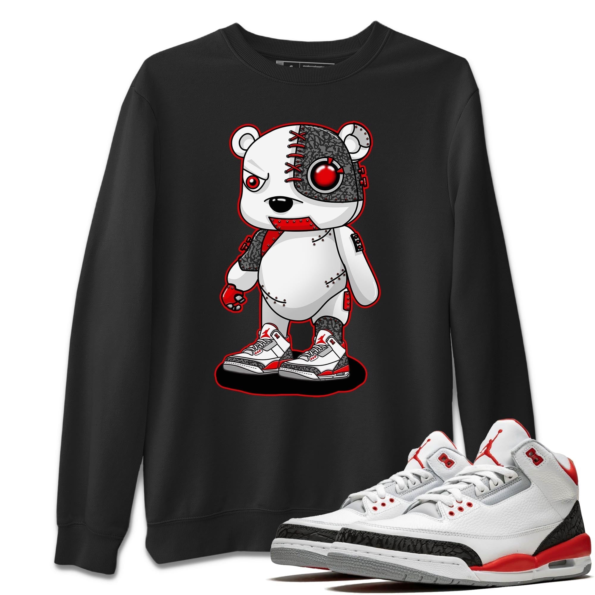 Jordan 3 Fire Red Sneaker Match Tees Cyborg Bear Sneaker Tees Jordan 3 Fire Red Sneaker Release Tees Unisex Shirts