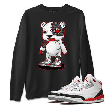 Jordan 3 Fire Red Sneaker Match Tees Cyborg Bear Sneaker Tees Jordan 3 Fire Red Sneaker Release Tees Unisex Shirts